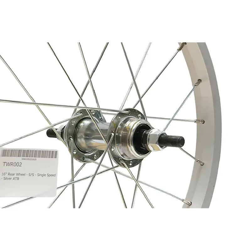 Balfes Bikes Cycle Division 16 inch Rear ATB Wheel Solid Axle Single Speed in Silver | Free postage over £30, £10 off first order, price match & 0% finance.