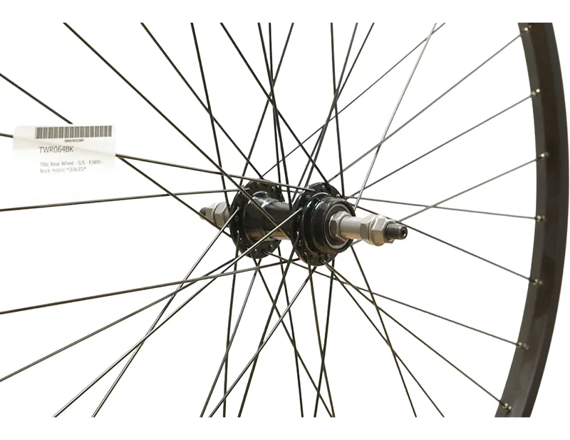 Cycle Division 700c Rear Hybrid Wheel Solid Axle Freewheel in Black
