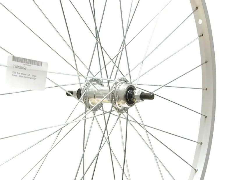 Cycle Division 700c Rear Hybrid Wheel Solid Axle Single Speed in Silver
