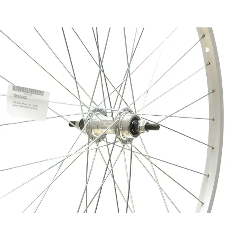 Balfes Bikes Cycle Division 700c Rear Hybrid Wheel Solid Axle Single Speed in Silver | Free postage over £30, £10 off first order, price match & 0% finance.