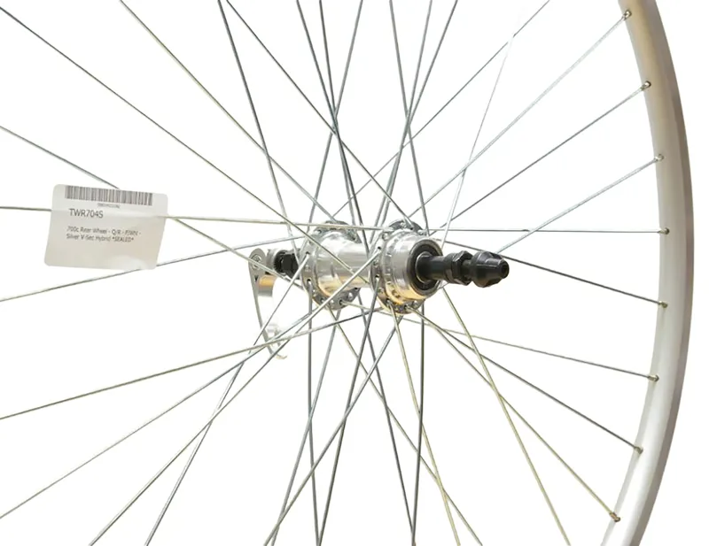 Cycle Division 700c QR Rear Hybrid Wheel Freewheel V-Section in Silver