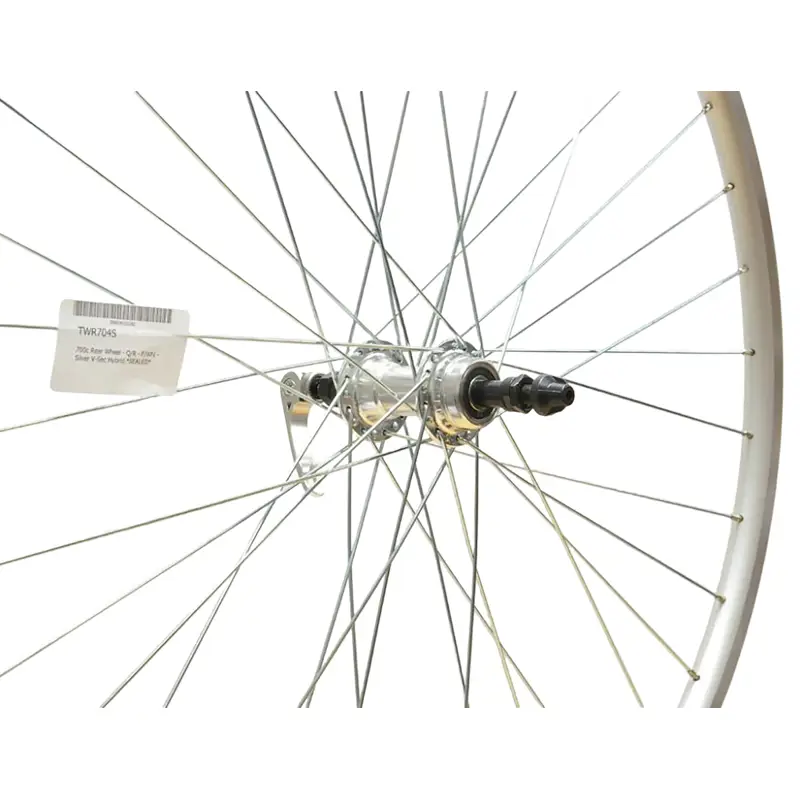 Balfes Bikes Cycle Division 700c QR Rear Hybrid Wheel Freewheel V-Section in Silver | Free postage over £30, £10 off first order, price match & 0% finance.