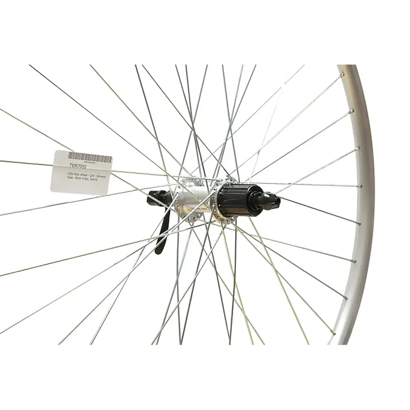 Balfes Bikes Cycle Division Hybrid Rear Wheel 700C Q/R Cassette V-Sec in Silver | Free postage over £30, £10 off first order, price match & 0% finance.