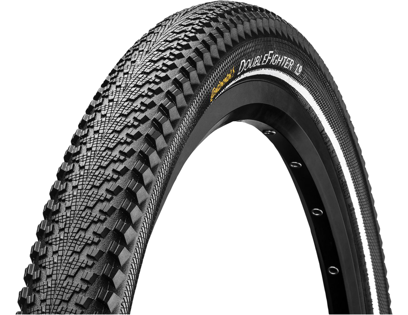 Continental DoubleFighter III Reflex Wire Bead 24x1.75in MTB Tyre in Black