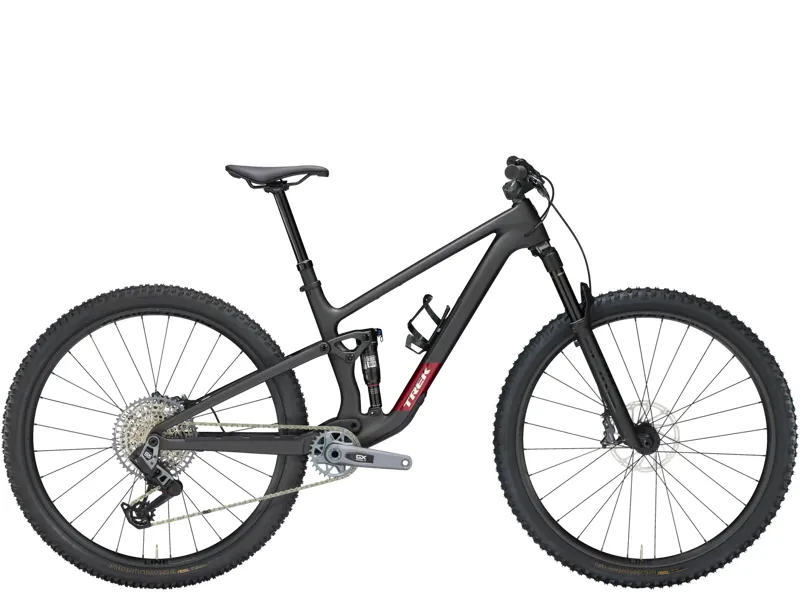 Trek Top Fuel 9.8 GX AXS Gen 4 Full Suspension Mountain Bike 2025 in Matte Dark Web Black