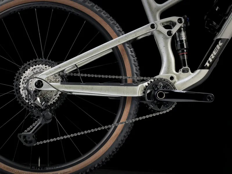 Trek Top Fuel 9.8 XT Gen 4 Full Suspension Mountain Bike 2025 in Lunar Silver-5