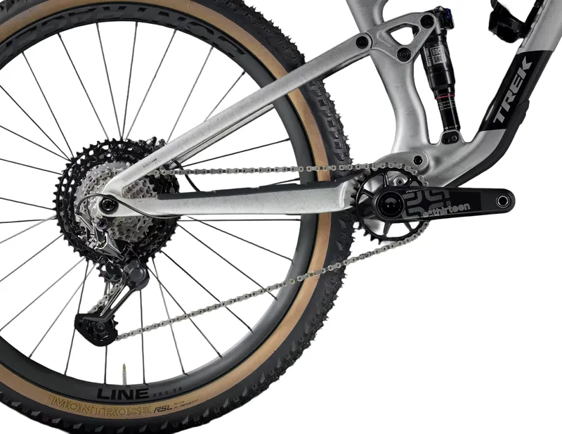 Trek Top Fuel 9.9 XTR Gen 4 Full Suspension Mountain Bike 2025 in Lunar Silver-5