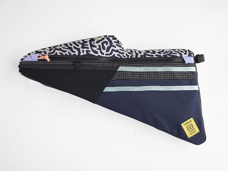 Trek CheckOUT Frame Bag by Topo Designs in Black/Light Blue-1