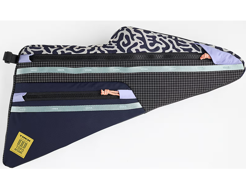 Trek CheckOUT Frame Bag by Topo Designs in Black/Light Blue