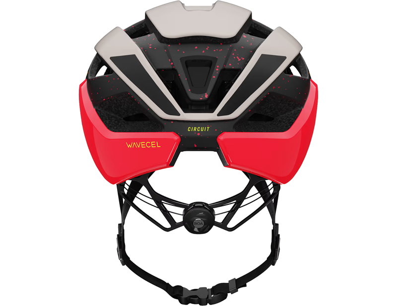 Trek Circuit Wavecel Road Helmet in Era White/Radioactive Coral-3