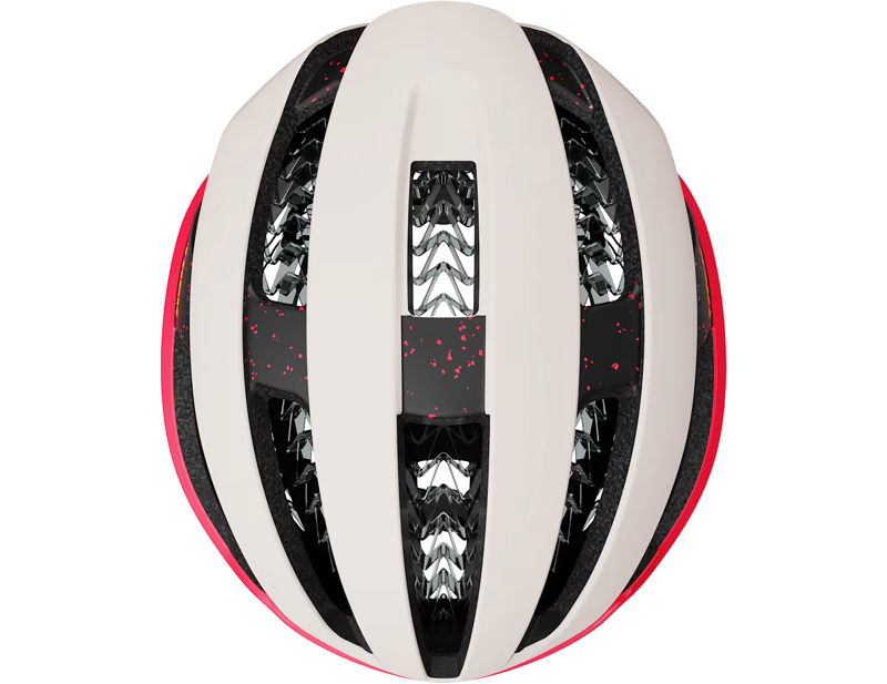 Trek Circuit Wavecel Road Helmet in Era White/Radioactive Coral-4