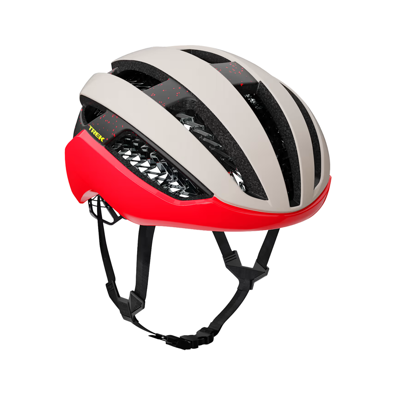 Balfes Bikes Trek Circuit Wavecel Road Helmet in Era White/Radioactive Coral | Free postage over £30, £10 off first order, price match & 0% finance.