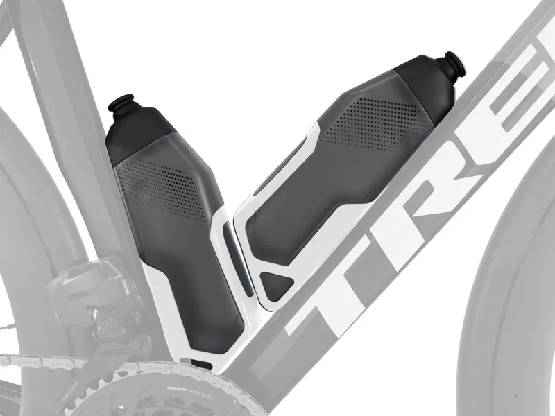 Trek RSL Aero Water Bottle and Cage in White/Smoke-4