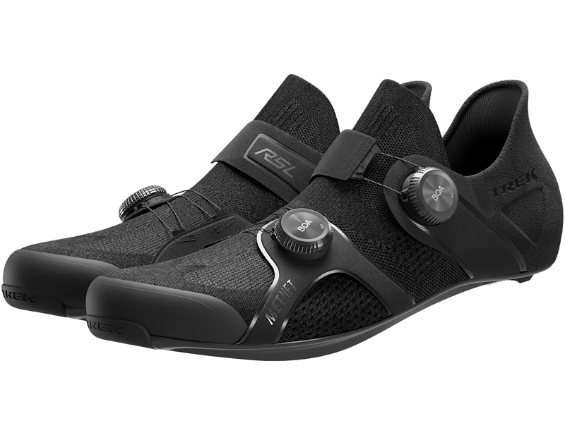 Trek RSL Knit Road Cycling Shoes in Black/Dark Grey-2