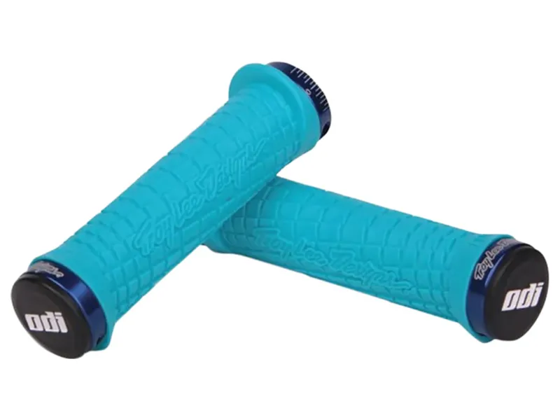 Troy Lee Designs MTB Lock On Grips 130mm in Aqua/Blue