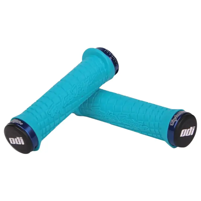 Balfes Bikes Odi Troy Lee Designs MTB Lock On Grips 130mm in Aqua/Blue | Free postage over £30, £10 off first order, price match & 0% finance.
