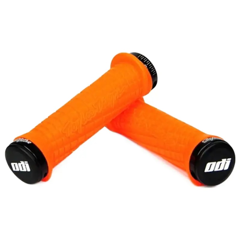 Balfes Bikes Odi Troy Lee Designs MTB Lock On Grips 130mm in Orange/Black | Free postage over £30, £10 off first order, price match & 0% finance.