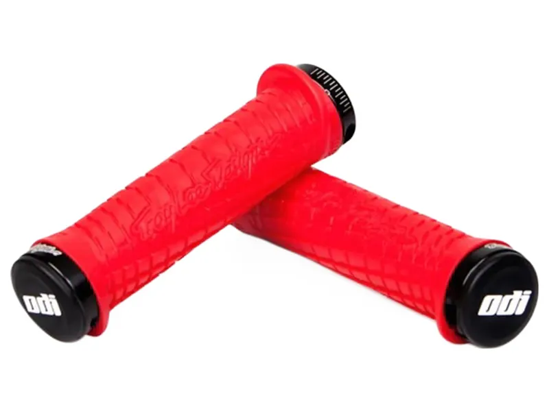 Troy Lee Designs MTB Lock On Grips 130mm in Red/Black