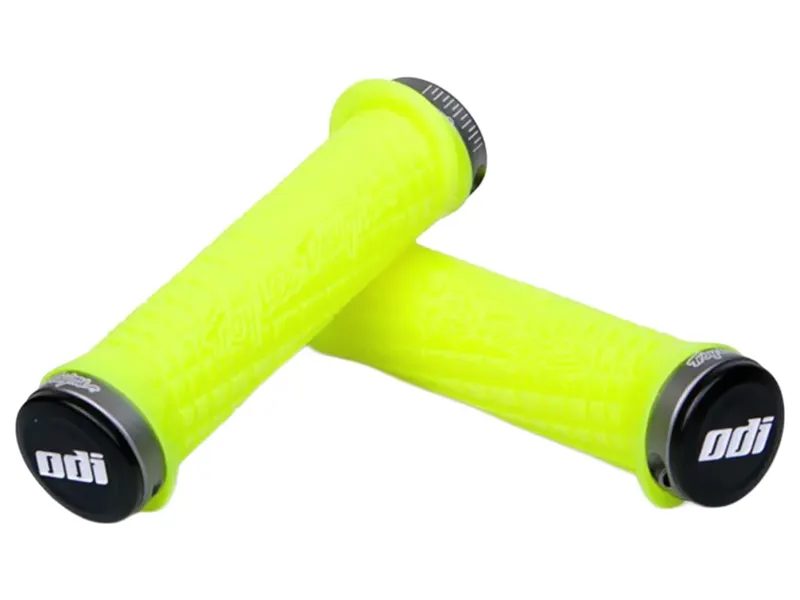 Troy Lee Designs MTB Lock On Grips 130mm in Yellow/Grey