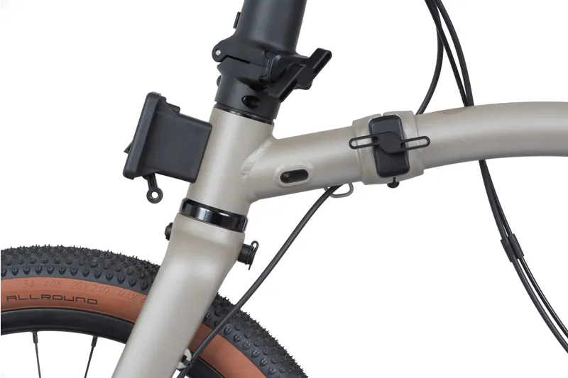 Brompton G Line with Roller Frame 8 Speed Folding Bike 2025 in Traildust White-4