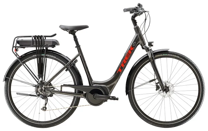 Trek Verve+ 2 Lowstep 500Wh Electric Hybrid Bike 2024 in Black