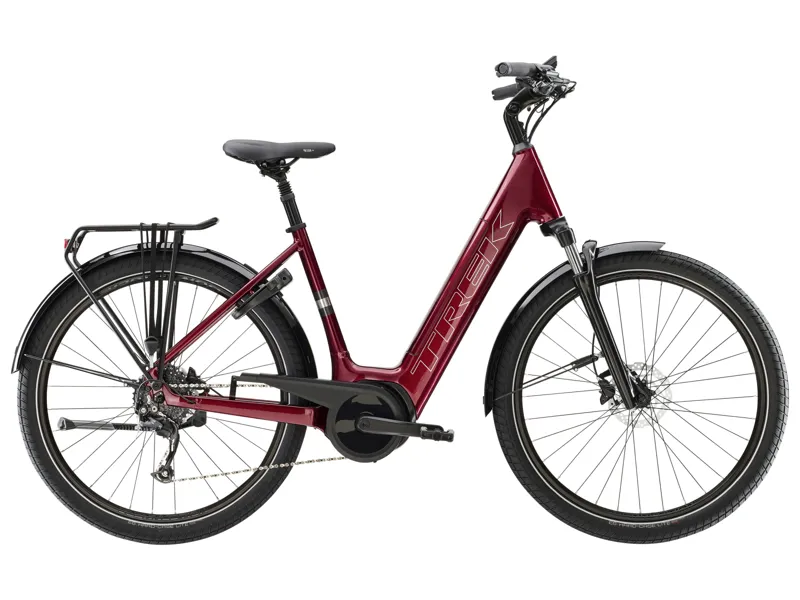 Trek Verve+ 3 Lowstep 725wh Electric Hybrid Bike 2023 in Rage Red
