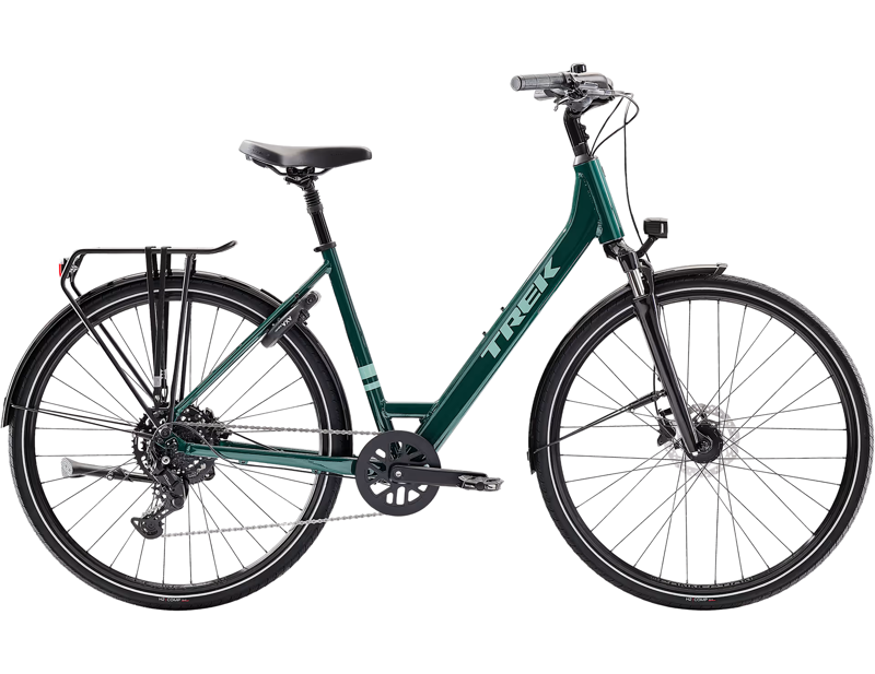 Trek Verve Lowstep Equipped Hybrid Bike 2026 in Juniper