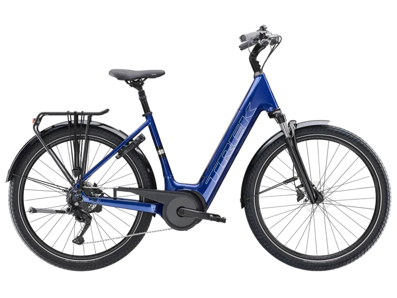 Trek Verve+ 3 400Wh Lowstep Electric Hybrid Bike 2026 in Hex Blue