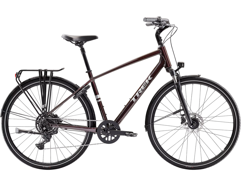 Trek Verve Equipped Hybrid Bike 2026 in Dark Carmine