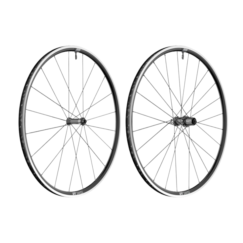Balfes Bikes Dt Swiss DT Swiss P1800 23mm Aluminium Rim Brake Clincher 23x18mm QR Wheelset in Black | Free postage over £30, £10 off first order, price match & 0% finance.