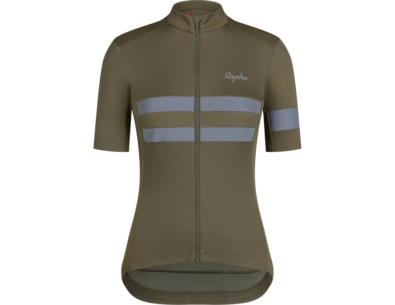 Rapha Women's Brevet Short Sleeve Jersey in Green/Silver Reflective