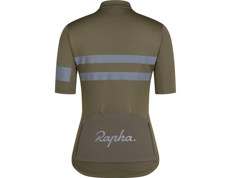 Rapha Women's Brevet Short Sleeve Jersey in Green/Silver Reflective-1