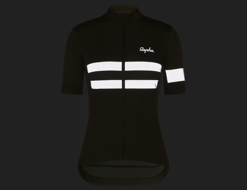 Rapha Women's Brevet Short Sleeve Jersey in Green/Silver Reflective-3