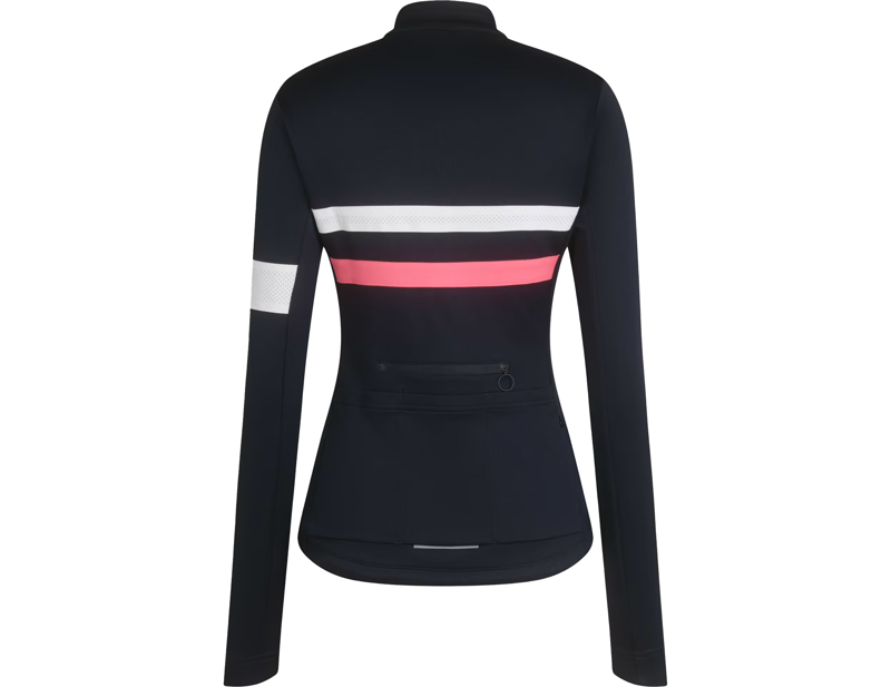 Rapha Women's Brevet Long Sleeve Jersey in Dark Navy/Hi-Vis Pink-1