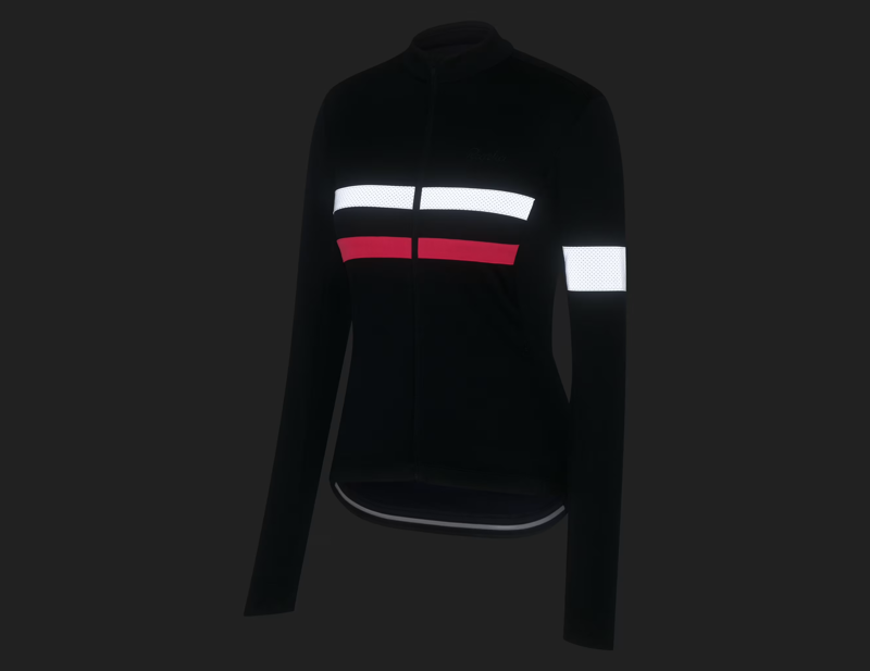Rapha Women's Brevet Long Sleeve Jersey in Dark Navy/Hi-Vis Pink-3