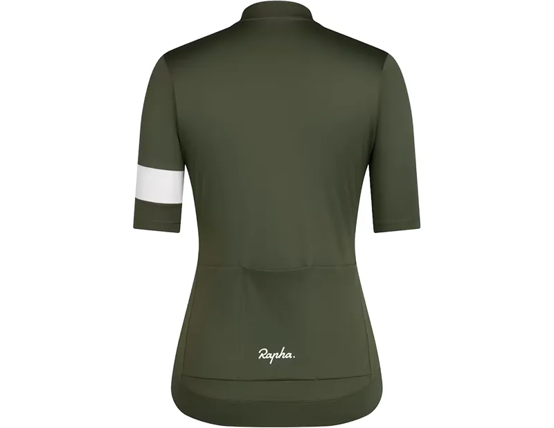 Rapha Women's Core Short Sleeve Jersey in Dark Green/White-1