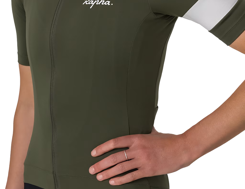 Rapha Women's Core Short Sleeve Jersey in Dark Green/White-2