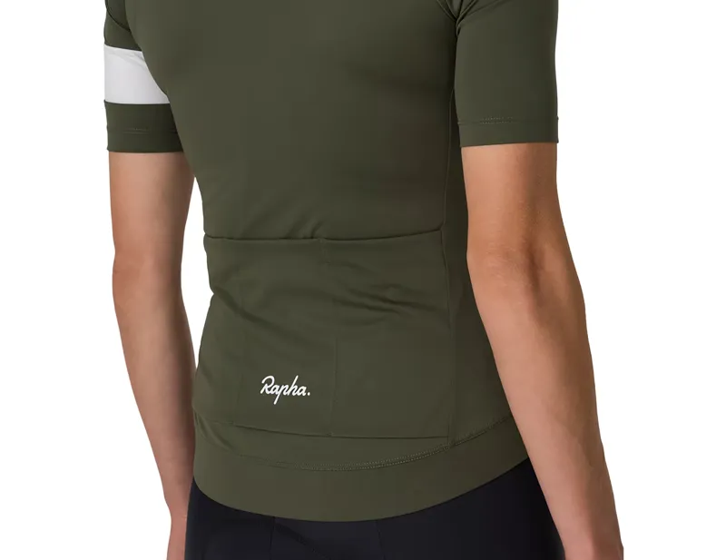 Rapha Women's Core Short Sleeve Jersey in Dark Green/White-3