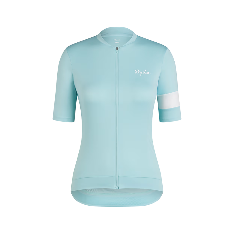 Balfes Bikes Rapha Women's Core Short Sleeve Jersey in Light Blue/White | Free postage over £30, £10 off first order, price match & 0% finance.
