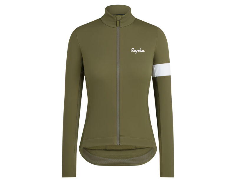 Rapha Women's Core Winter Jacket in Dark Khaki/White