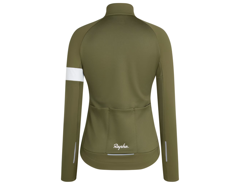 Rapha Women's Core Winter Jacket in Dark Khaki/White-1