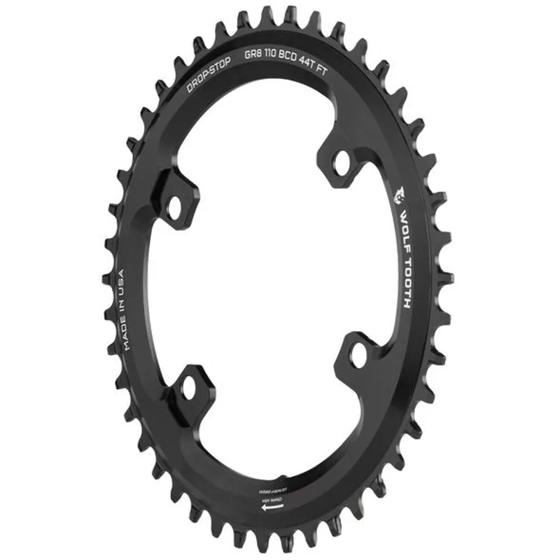 Wolf Tooth 110 BCD 4 Bolt Chainring For Shimano GRX in Black -1