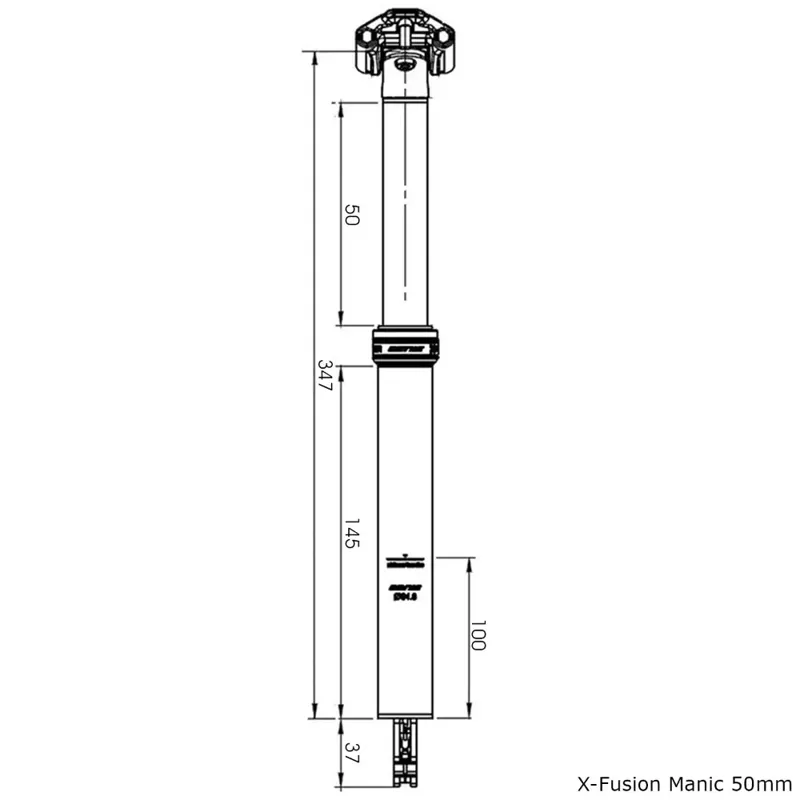 X-Fusion Manic Dropper Post in Black-4