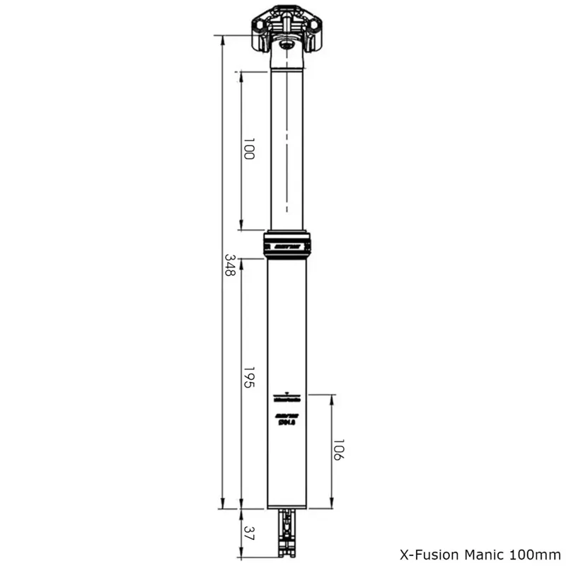 X-Fusion Manic Dropper Post in Black-5