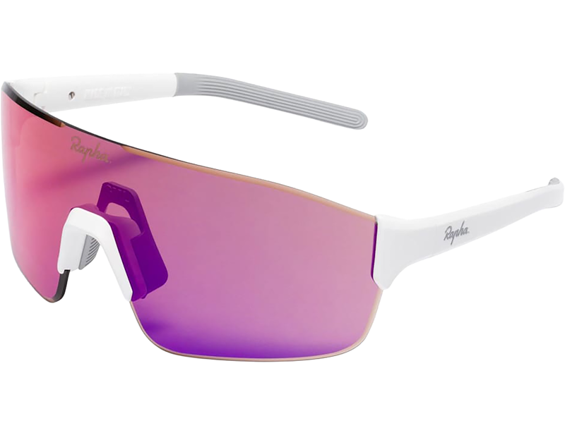 Rapha FUORI Glasses in White/Pink Blue Lens-1
