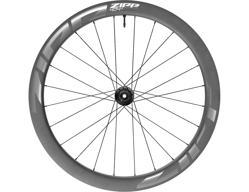ZIPP 404 S Carbon Tubeless Disc Brake Centre Locking 700C Front Wheel in Dark Grey Graphic