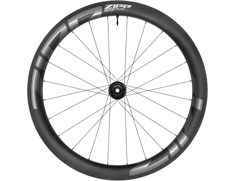 ZIPP 303 XPLR S Carbon Tubeless Disc Brake Center Locking 700C Front Wheel in Dark Grey Graphic