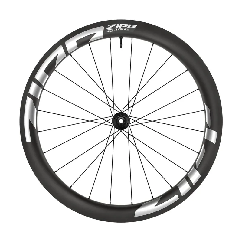 Zipp 303 XPLR S Carbon Tubeless Disc Brake Centre Locking 700C Shimano 11/12S Wheelset in White Graphic-1