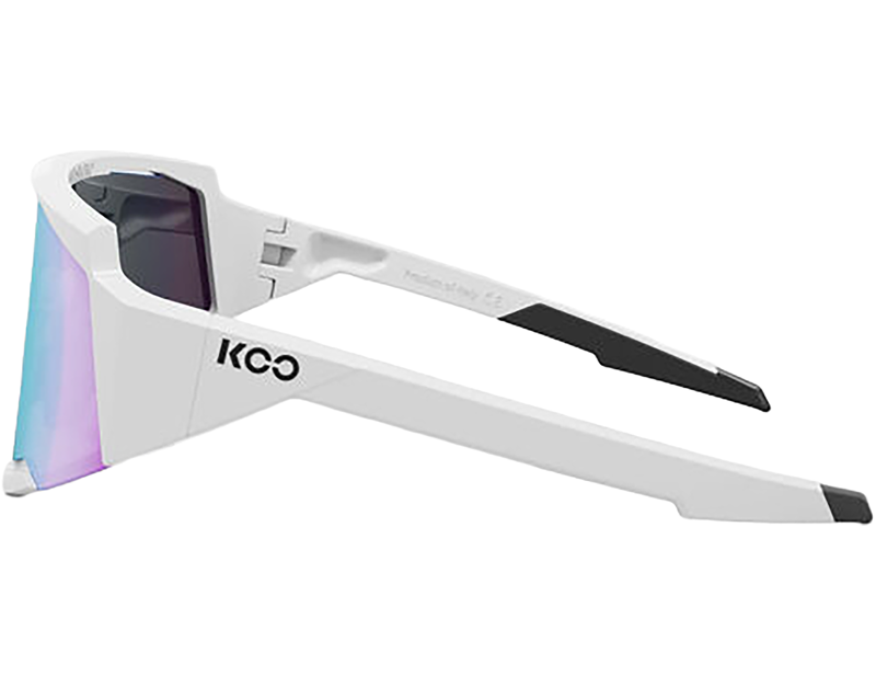 Koo Spectro Sunglasses in White/Photochromic Turquoise Mirror-2