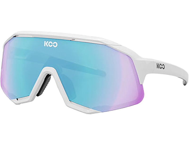 Koo Demos Sunglasses in White/Turquoise Mirror